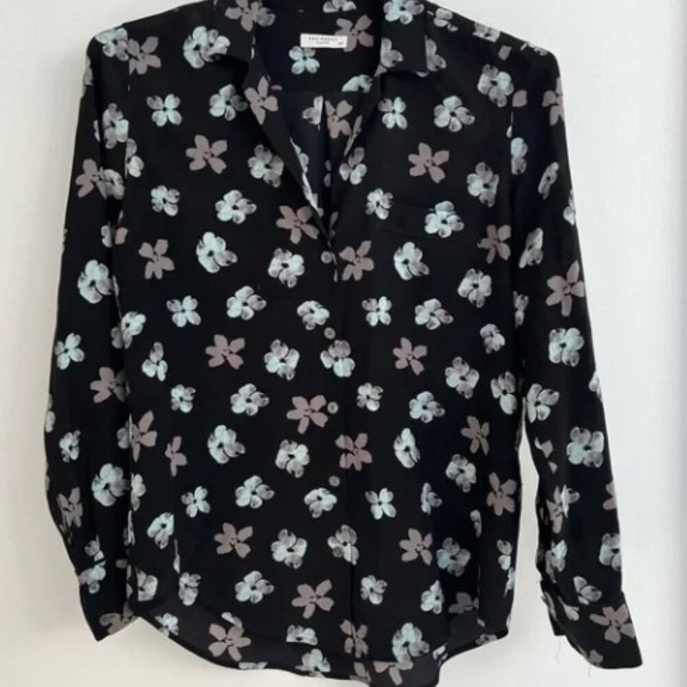 Equipment silk floral blouse petite button front shirt